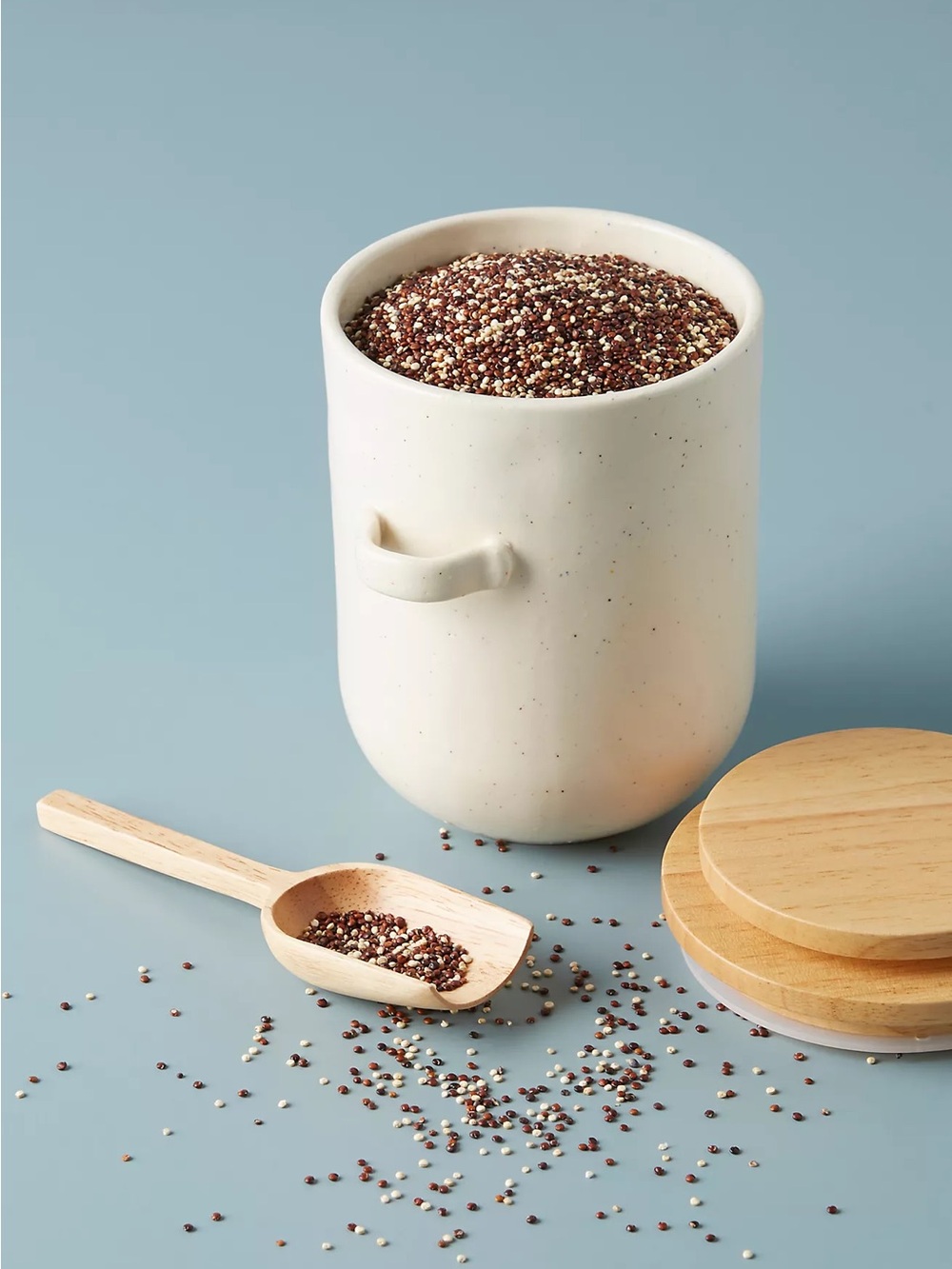 Anthro / Pomme Upcycled Ceramic Pantry Canister and Spoon